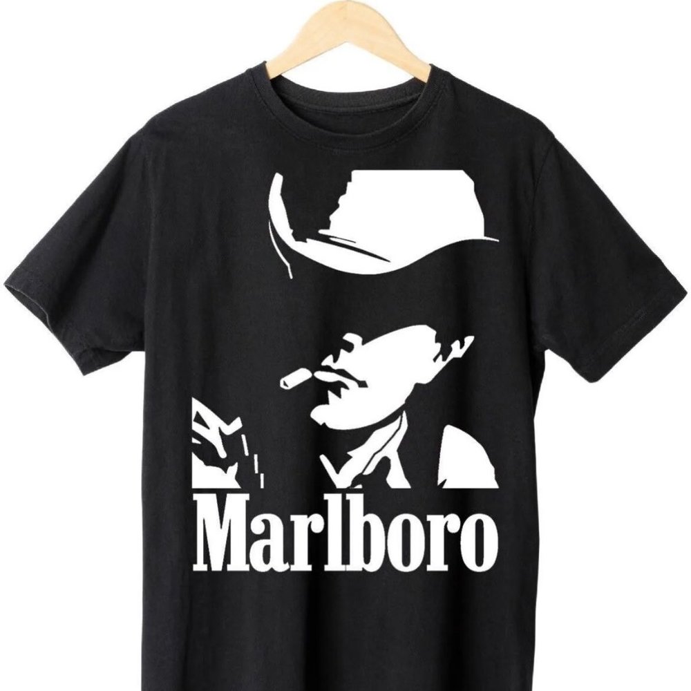MARLBORO BIG GRAPHIC T SHIRT NEW MODERN VINTAGE BLACK WHITE ADULT